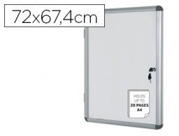 Vitrina de anuncios Bi-Office 720x674mm. magnética blanca con puerta y cerradura
